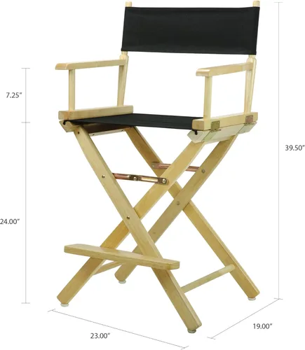 Vista 57 de Casual Home - Silla de director de 24.0 in, marco negro, con lona azul marino, altura de mostrador