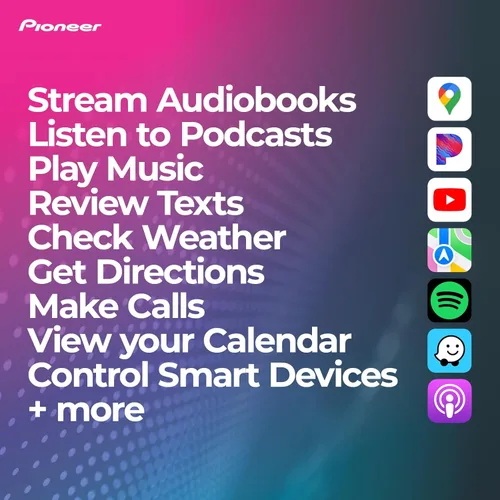 Vista 5 de Pioneer DMH-C5500NEX - Receptor multimedia digital de 8 pulgadas - Apple CarPlay con cable, Android Auto, Bluetooth incorporado y Yaxa Alexa a