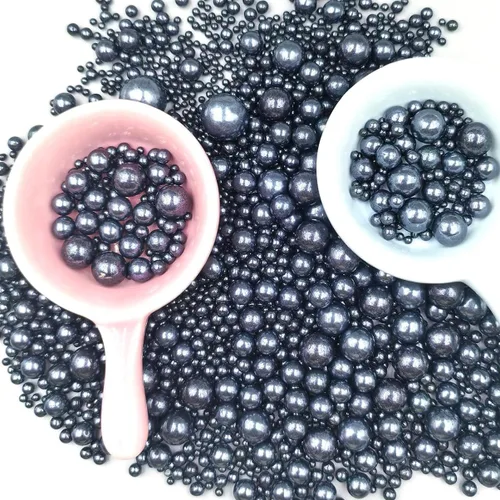 Vista 6 de Gránulos de Azúcar Perlado Comestibles Negros Tamaño Mezclado para Repostería Decoraciones Comestibles para Pasteles Coberturas para Cupcakes