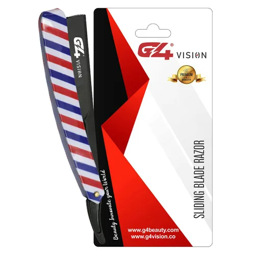 Vista 9 de Cuchilla de afeitar G4 de acero inoxidable con borde recto para afeitar, cuchillas reemplazables (negro)