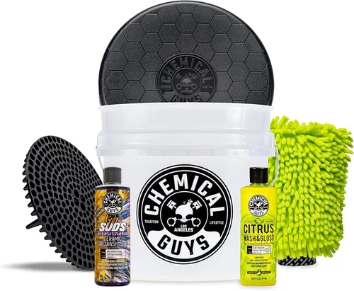 Vista 20 de Chemical Guys CWS21216A - Paquete de lavado de autos, secado y brillo – HydroSuds Ceramic SiO2 Shine - Jabón de lavado de autos de alta espuma, 16