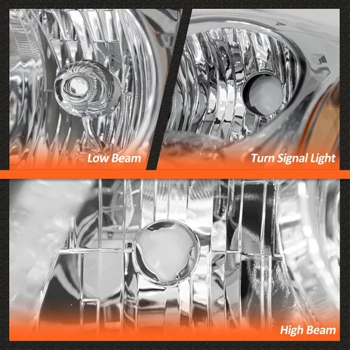Vista 7 de Conjunto de faros delanteros compatible con Nissan Altima 2010 2011 2012 de 4 puertas sedán cromado carcasa ámbar reflector de repuesto izquierdo