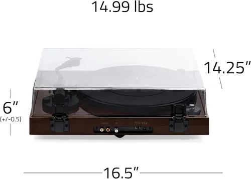 Vista 8 de Fluance - Tocadiscos RT83 de referencia para discos de vinilo de alta fidelidad con cartucho Ortofon 2M Rojo, motor de control de velocidad, base