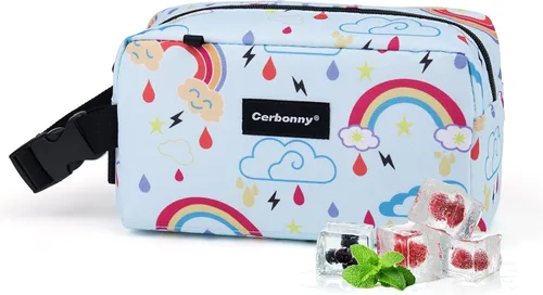 Vista 20 de Bolsa de almuerzo mini enfriadora Cerbonny, bolsa de almuerzo congelable y bolsa de snacks, bolsa aislada para viaje/trabajo/escuela, lonchera mini