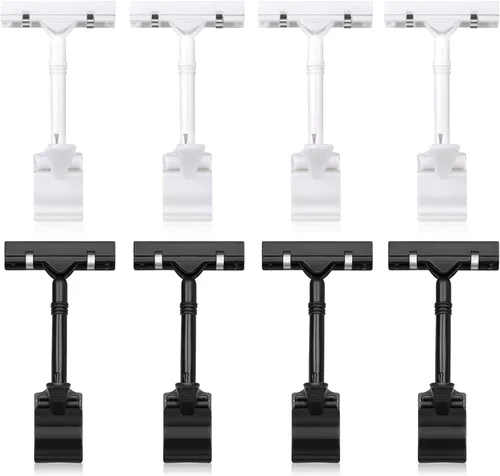 Vista 10 de Mlici Soporte acrílico para letreros con abrazadera, clips de doble cabeza de 6 x 9 pulgadas con protector de tarjeta de PVC, letrero giratorio