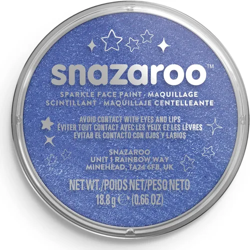 Vista 14 de Snazaroo Sparkle - Pintura para rostro y cuerpo, olla de 18,8 g (0,66 oz), color azul brillante