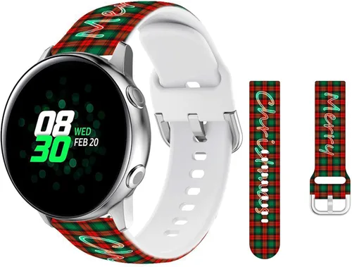 Vista 10 de Elegante correa de reloj de Navidad transpirable compatible con Samsung Galaxy Watch de 1.654 pulgadas/Active/Active2 1.57/1.732 pulgadas/Galaxy