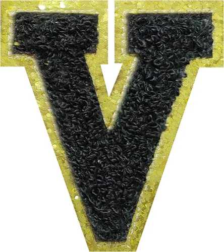 Vista 40 de 4 parches de letras de felpilla negra, parches de letras termo-adhesivas de 2.2", parches de letras de felpilla para ropa (S)