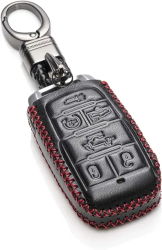 Vista 6 de Vitodeco Funda protectora de cuero genuino para llavero inteligente compatible con RAM 1500, RAM 2500, RAM 3500 2019 - 2026 (4 botones, negro)