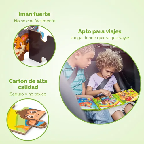 Vista 5 de SYNARRY Rompecabezas magnéticos para niños de 3 a 5 años, 20 piezas de rompecabezas de animales pequeños para niños de 4 a 6 años, regalos