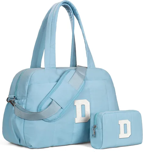 Vista 45 de Bolsa de lona Vogewood, bolsas personalizadas de fin de semana para mujer, bolsas de viaje con estuche de maquillaje, regalos de cumpleaños, Beige