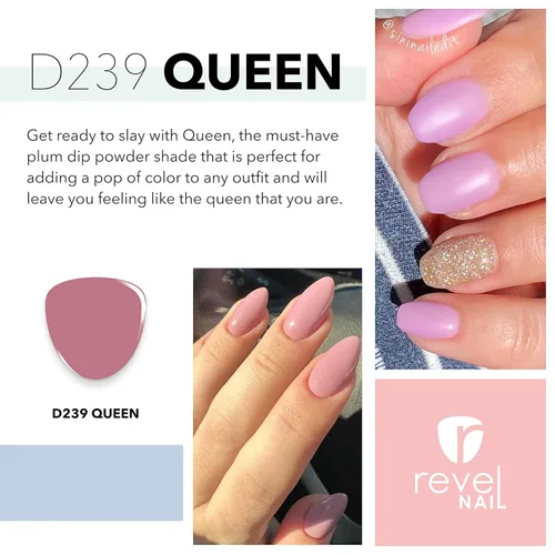 Vista 34 de Revel Nail Polvo de inmersión, esmalte de uñas en polvo rosa y francés, resistente a las astillas, con vitamina E y calcio, manicura de bricolaje