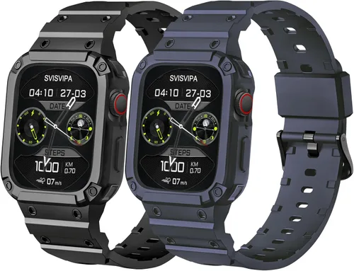 Vista 9 de [Paquete de 2] Correa con estuche compatible para Apple Watch de 41 mm, 40 mm, 38 mm, iWatch Series 9 8 7 SE 6 5 4 3 2 1, correa deportiva