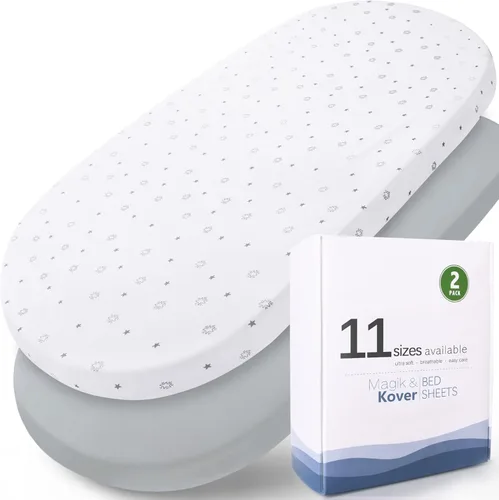 Vista 10 de Sábanas ajustadas para Pack and Play - Compatibles con Pamo Babe, Baby Trend, Graco, ADOVEL, Dream On Me y otros, cubierta de colchón para corralito