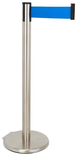 Vista 10 de QueuePole.Deluxe - Puntal de control de multitudes de 41 pulgadas con barrera retráctil de 10 pies, poste dorado, cinturón negro (RCCDXBZBK)