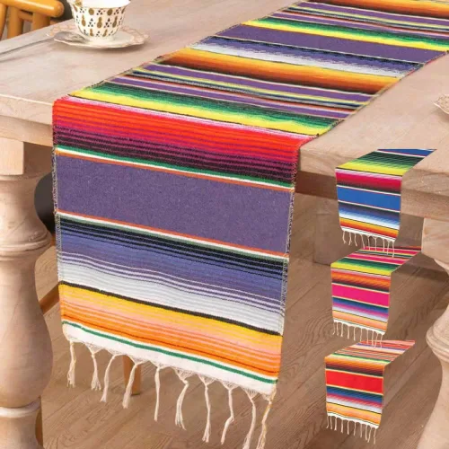 Urby Zarape - Caminos de mesa mexicanos para fiesta de 14 x 84 pulgadas para mesa plegable de 6 pies, Zarapes Mexicanos para Mesa, decoraciones de