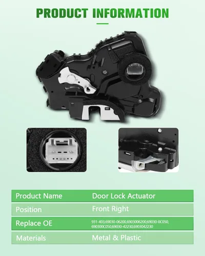 Vista 2 de SCITOO Actuadores eléctricos de bloqueo de puerta delantera derecha de repuesto para Ford 2007-2016 para Lexus 2008-2016 para Scion 2006-2016