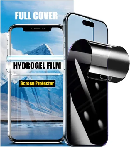 Vista 14 de LOOKSEVEN Paquete de 2 protectores de pantalla de hidrogel de privacidad para iPhone 11, película protectora de TPU suave de alta sensibilidad