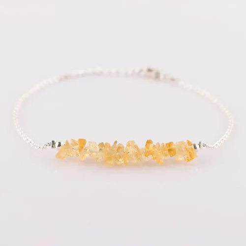 Vista 56 de TGH Pulsera de barra de chips naturales, cristal curativo, pulsera de cuentas crudas chapada en plata, cadena ajustable de 7 + 1 pulgada, regalo