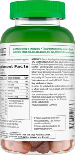 Vista 12 de Centrum MultiGummies Gummy Multivitamínico para adultos, suplemento multivitamínico/multimineral con vitaminas D, B y E, sabor a fruta surtido, 18