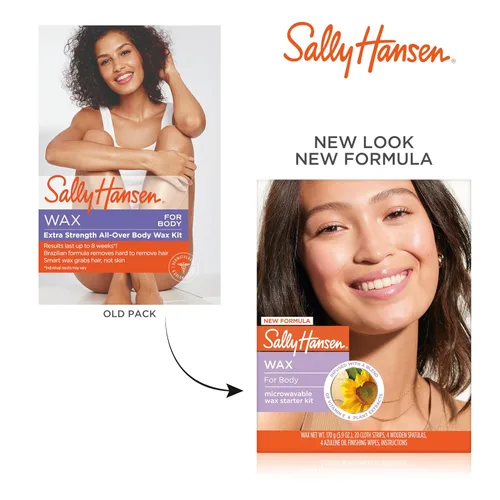 Vista 6 de Kit de cera microondable Sally Hansen para piernas, axilas y bikini Elimina el vello desde la raíz – Vegano y probado por dermatólogos