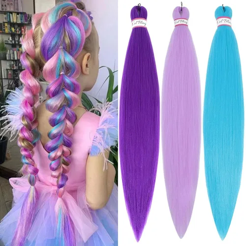 Vista 29 de Col Bling Cabello trenzado preestirado para mujer