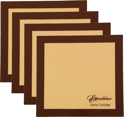 Vista 2 de Excalibur ParaFlexx Ultra - Juego de 4 hojas de secado antiadherentes reutilizables de silicona para deshidratadores de alimentos, 11 pulgadas