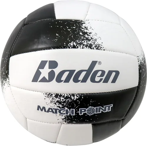 Baden Match Point - Voleibol de cuero sintético acolchado para recreación al aire libre, patio trasero + pelota de campamento universitario para