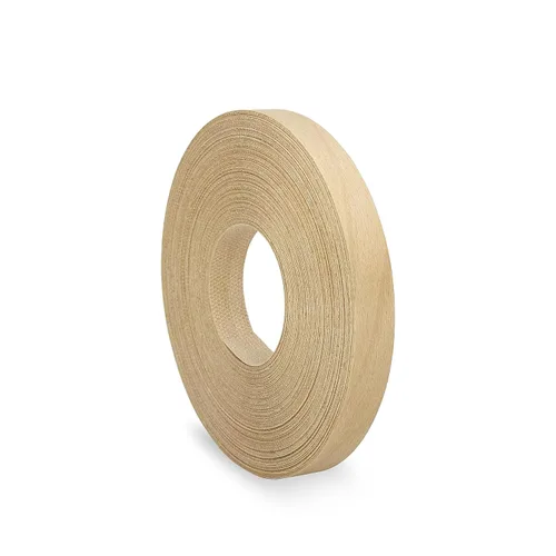 Vista 7 de Bandas de borde de abedul de 1-1/2 pulgadas x 25 pies, chapa de madera prepegada con ribete adhesivo, cinta de hierro en rollo de tira flexible