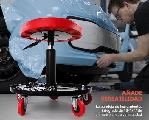 Vista 9 de MaxWorks 80771 Asiento neumático de rodillo/rastrillo con altura ajustable - Capacidad de 300 libras