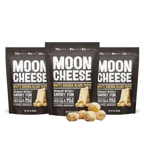 Vista 14 de Moon Cheese Cheddar Believe It, 10 onzas, paquete de 2, aperitivo de queso crujiente y rico en proteínas, apto para dieta cetogénica, 100% queso real