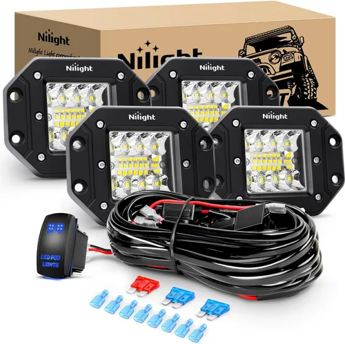 Vista 28 de Nilight Módulos LED de Montaje Empotrado, 2 unidades, 6 pulgadas, 60W, Luz de Trabajo LED, Combo de Haz de Inundación y Concentrado, Luces