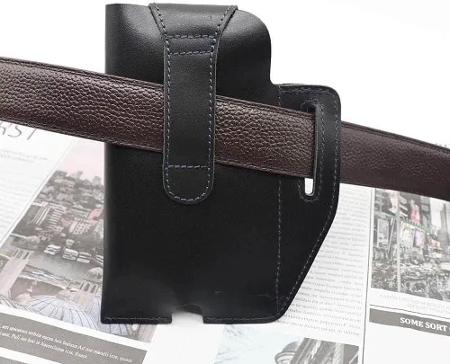 Vista 6 de Funda de cuero para teléfono celular para hombres, soporte para cinturón de teléfono celular para hombres, funda de cuero para cinturón de hombre