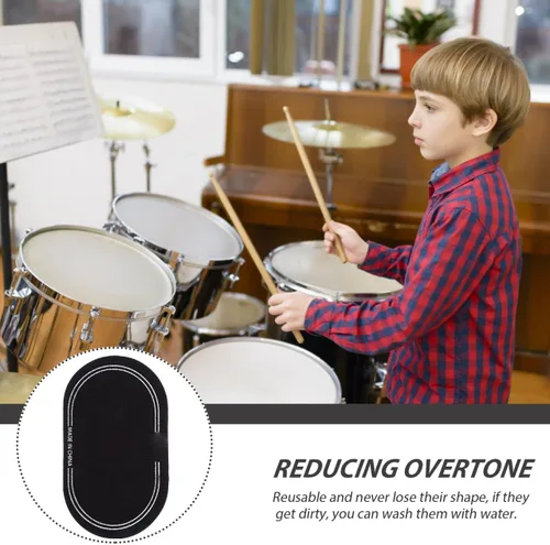 Vista 7 de Kit de batería de 2 uds. Protector de pantalla de bombo, parche de bombo, fortalecer el tambor de pegatina, almohadillas de tambor de impacto