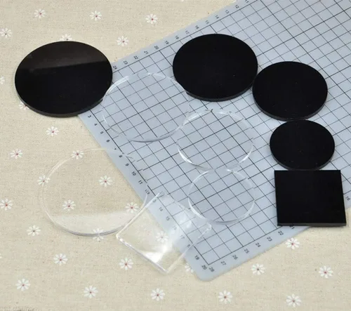 Vista 2 de 20 discos redondos de plexiglás acrílico, base de exhibición acrílica, círculos de plexiglás de 1/8 pulgadas (negro, 0.5 pulgadas)