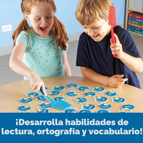 Vista 3 de Learning Resources Sight Word Swat Un juego de palabras de uso común - Tarjetas didácticas de fonética, juegos de mesa para niños, ortografía