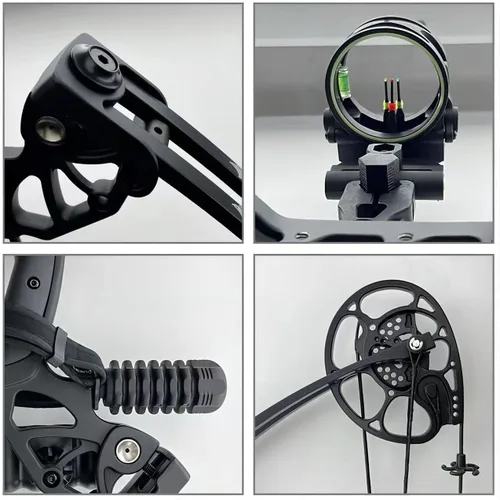 Vista 3 de Arco compuesto con peso de tracción de 0-70 libras para arqueros principiantes y de nivel intermedio, totalmente ajustable de 19.25"-31", con todos