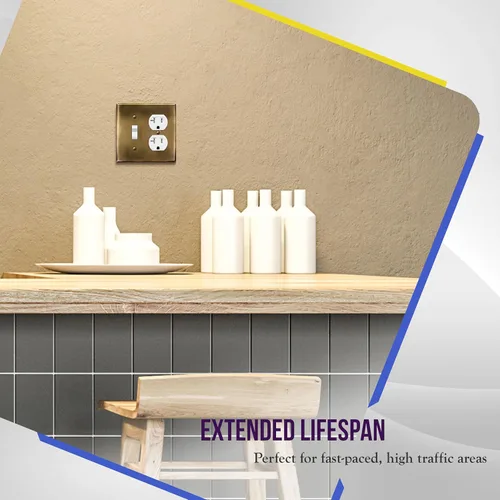 Vista 7 de ENERLITES Placa de pared de metal para combinación de interruptor de palanca y receptáculo dúplex, cubierta de salida de acero inoxidable 201