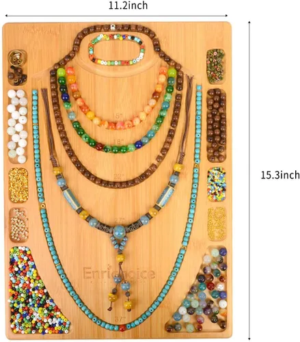 Vista 6 de Enrichoice Tablero combinado de bambú para collar de diseño de joyería de diseño de esteras