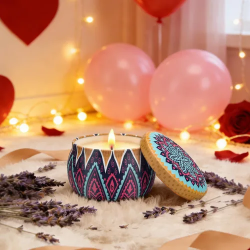 Vista 2 de Paquete de regalo de velas para mujer, 2 juegos de 4 velas perfumadas (8 en total), 8% de aceites esenciales, velas de aromaterapia de larga