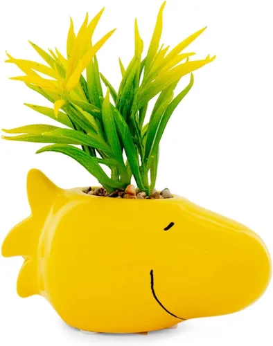 Vista 12 de Silver Buffalo Lilo and Stitch - Planta decorativa de imitación de cara decorativa en cerámica, tamaño grande