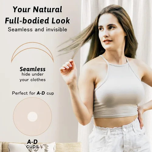 Vista 4 de Shintrend Funda para pezones para mujer Pasties de silicona para levantamiento de senos de 5.1 pulgadas, brasier adhesivo reutilizable con cinta Bob
