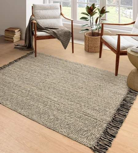 Vista 89 de Collive - Tapete de pasillo de cocina, 2 x 4.3 pies, tejido a mano, reversible, lavable, de algodón, color blanco/beige, para baño, pasillo