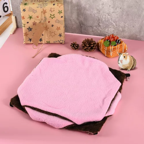 Vista 7 de XINRUI Hamaca de rata de hurón de 3 niveles, accesorios para jaula de conejillo de indias, 11.8 x 11.8 pulgadas, hamaca colgante para mascotas