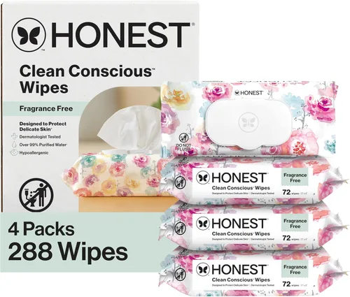 Vista 22 de The Honest Company - Toallitas limpiadoras para bebé con 99% de agua, respetuosas con el medioambiente, compostables, a base de plantas, Pattern Play