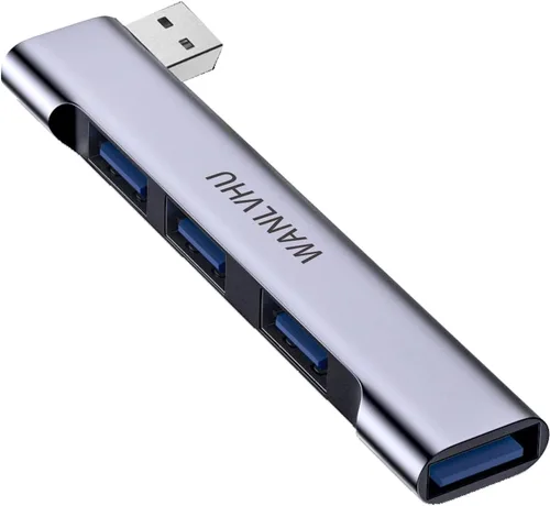 Vista 10 de Hub USB-C para portátil - Adaptador multipuerto ultradelgado con USB 3.0, expansor para MacBook Pro/Air, Surface Pro, teclado, unidad flash (4 en 1)