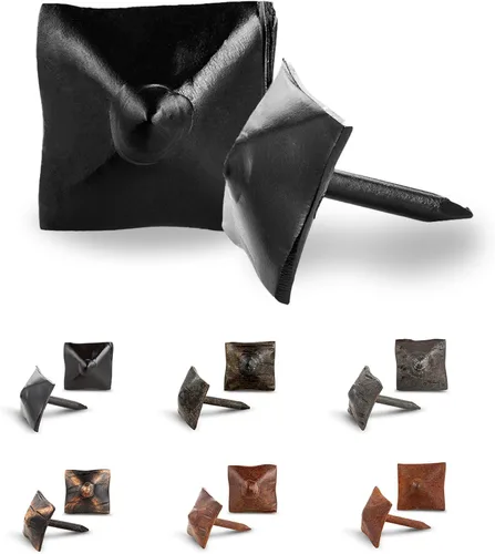 Paquete de 10 clavos decorativos cuadrados pequeños de 0.75 pulgadas, color negro, sujetadores de cabeza cuadrada rústica para persianas de granja,