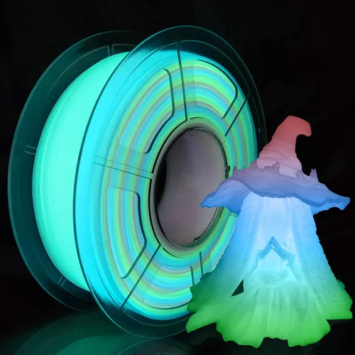 Vista 42 de iSANMATE - Filamento para impresora 3D, filamento PLA de 1.75mm, filamento gradiente azul púrpura, filamento con cambio de color arcoíris, filamento