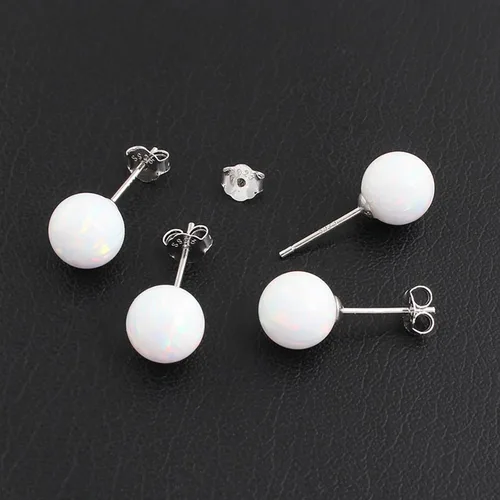 Vista 57 de Natural Stone Stud Earrings for Women 8mm Sterling Silver Genuine Gemstone Earrings Handmade Sterling Silver Crystal Stud Earrings for Women