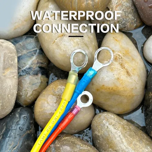 Vista 3 de 90 piezas de conectores de cables termorretráctiles eléctricos - Kit de Oiojuct para alambres marinos y automotrices, surtido de terminales